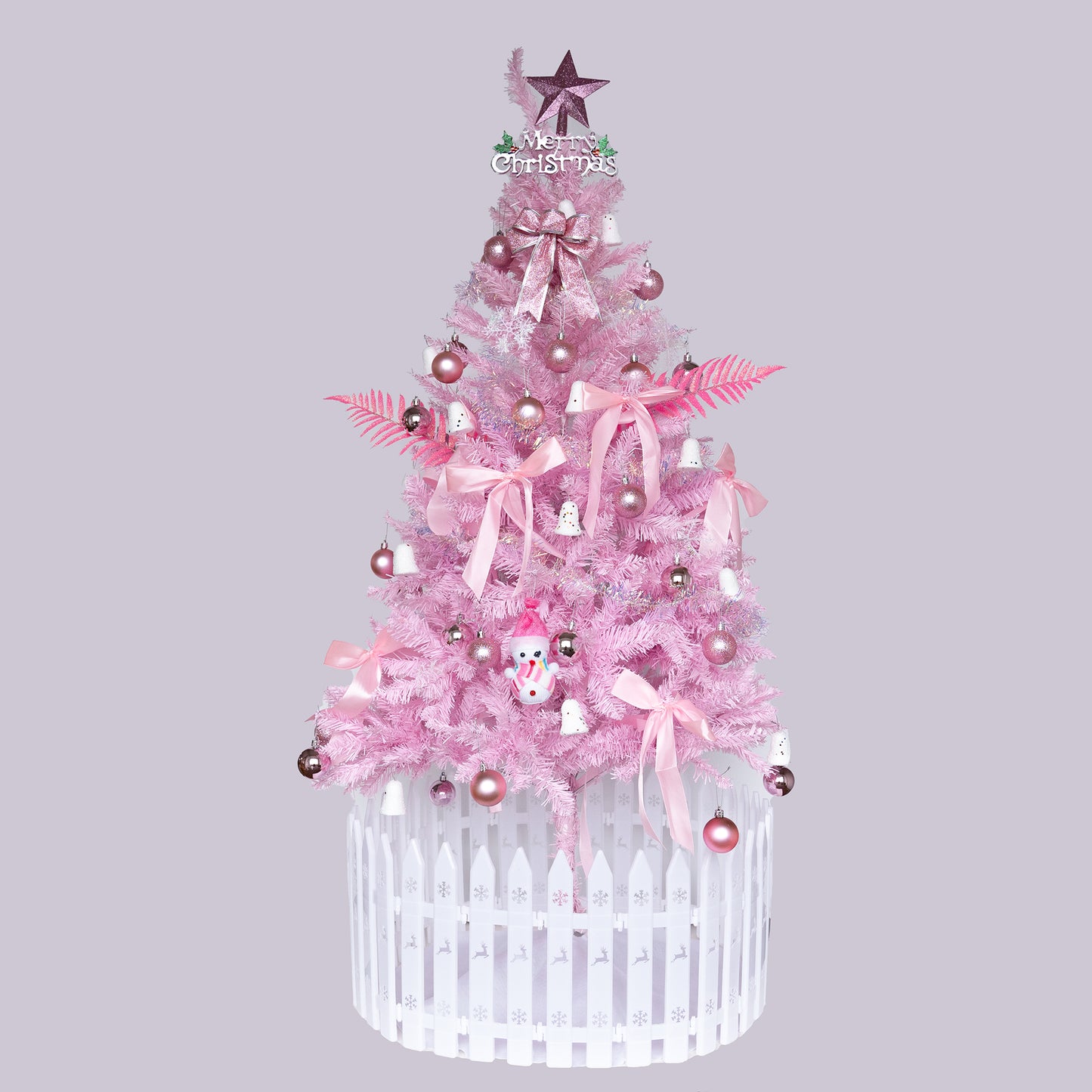 6FT Pink Christmas Tree - Slim Pencil Design for Small Spaces
