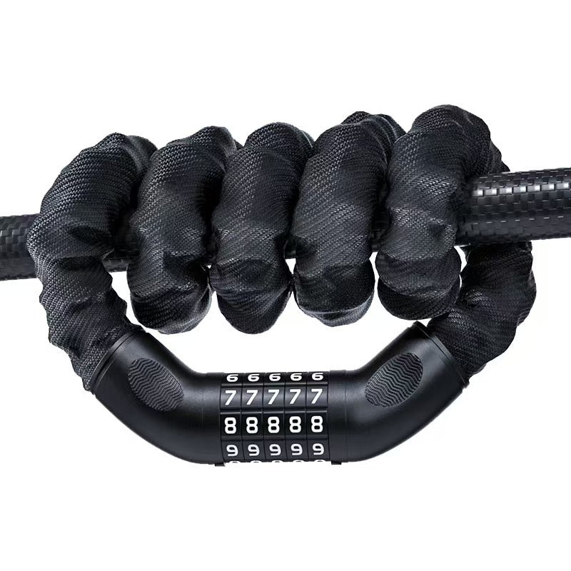5-Digit Combination Heavy Duty Bike Chain Lock - Black