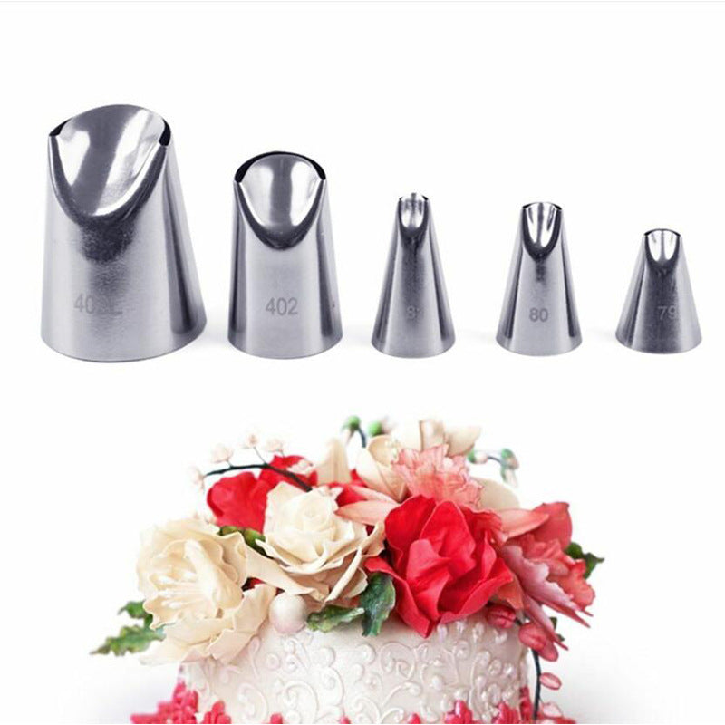 Stainless Steel Piping Tip Set for Cake Decorating - 5 Pieces