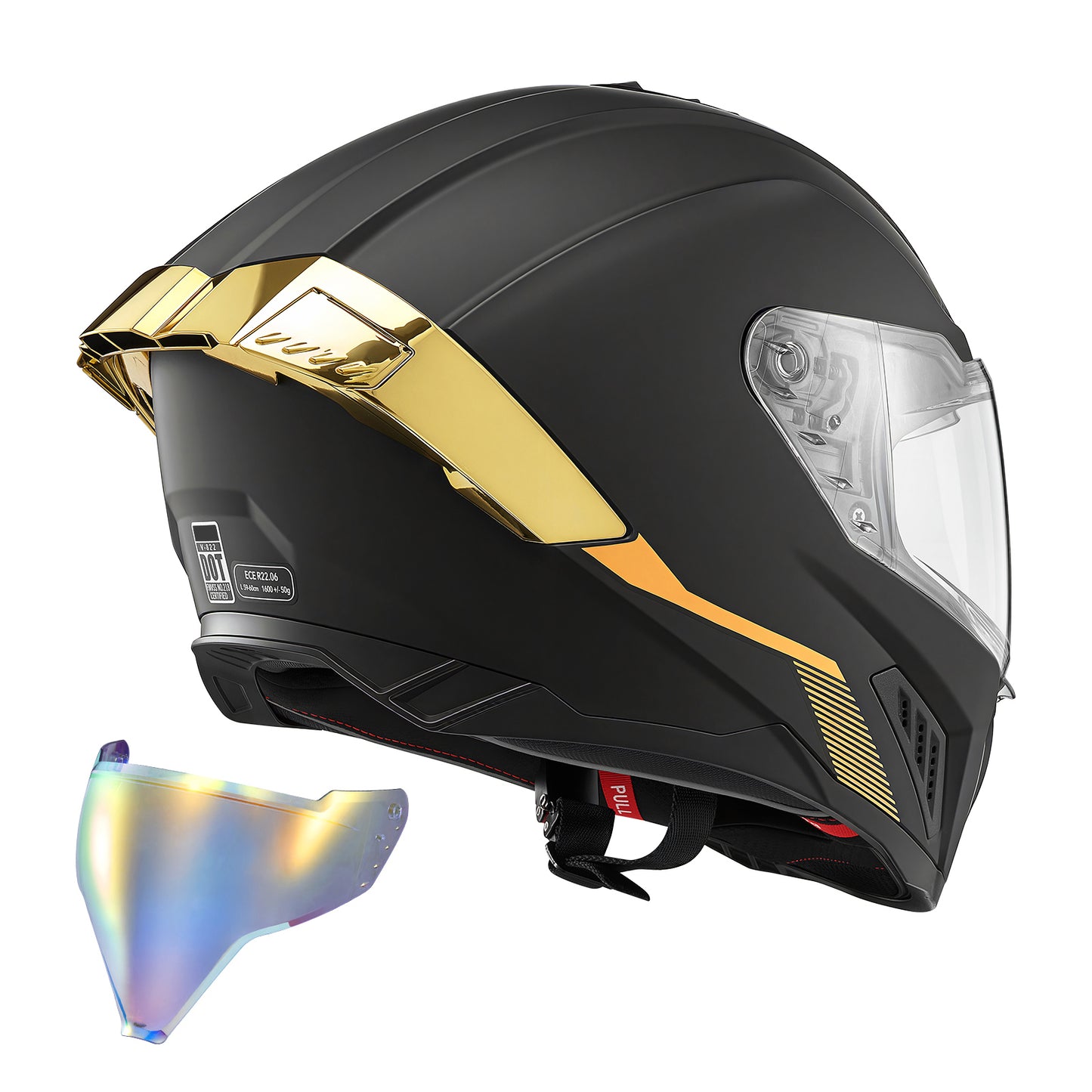 Full Face Motorcycle Helmet Street Bike DOT ECE Certified Lightweight Dual-Visor
