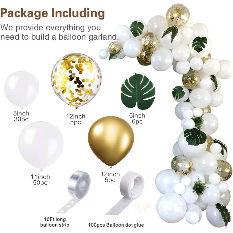 Party Balloon Kit with Gold, White & Burgundy Decorations for Weddings & Birthdays