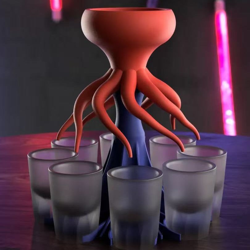 Octopus-Shaped Liquor Dispenser Bar Beverage Tap for Parties - Multi-Color