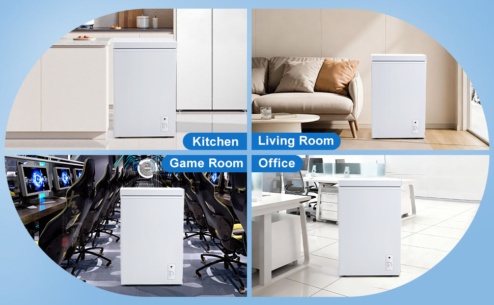 3.5 Cu.Ft Small Chest Freezer Compact Deep With 7-Level Temperature