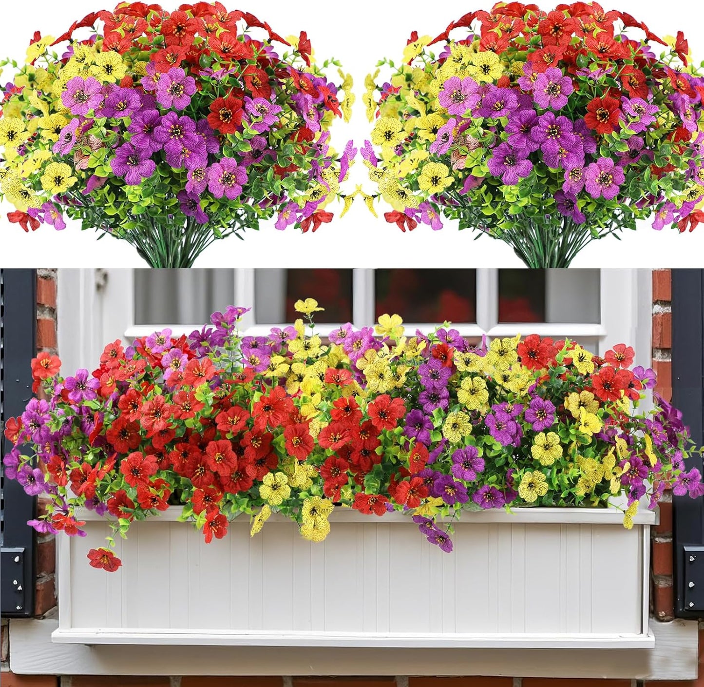 UV-Resistant Artificial Outdoor Flowers - Realistic Faux Flowers