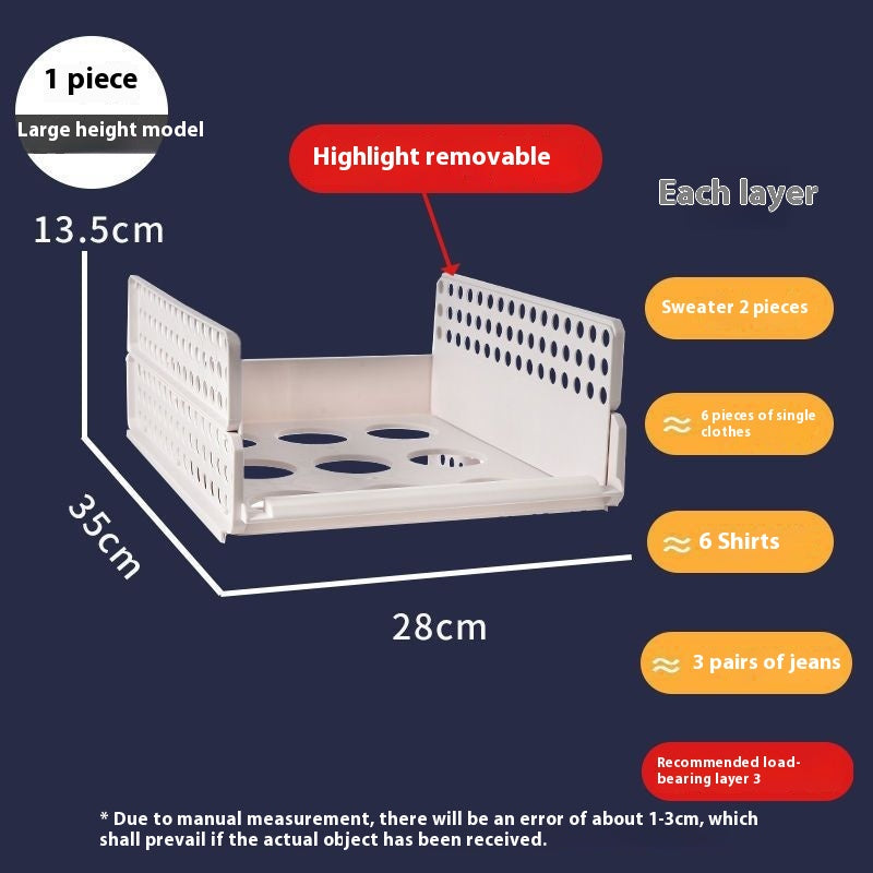 Home Wardrobe Storage Rack - Plastic Clothes Organizer with Heightening Options