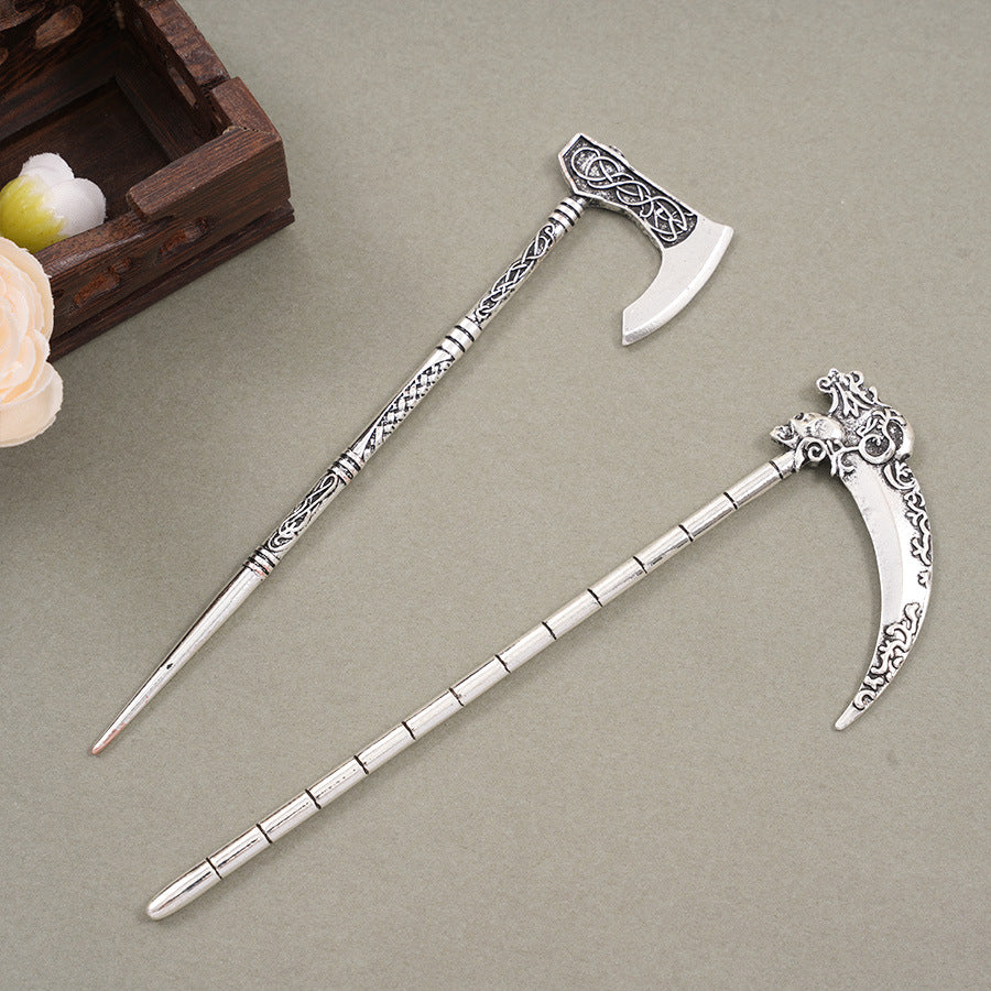 Retro European & American Style Hairpin - Omahawk, Sickle, Sword, Flying Dragon