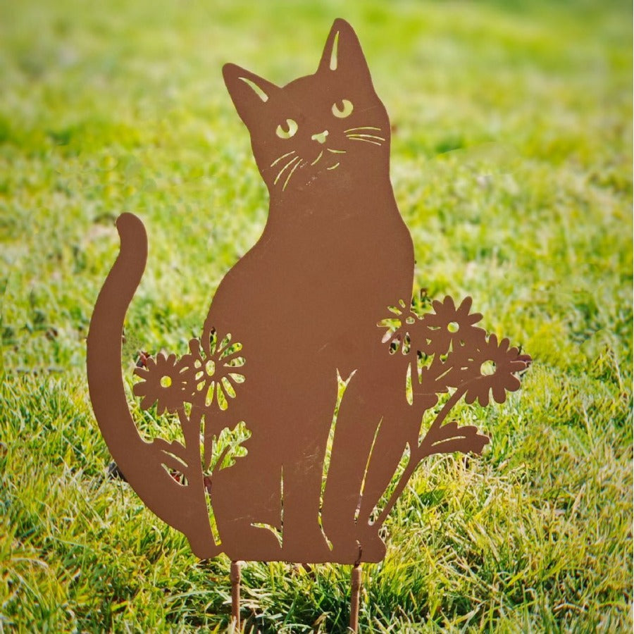 European-Style Pastoral Iron Kitten Flower Holder Garden Wall Decor