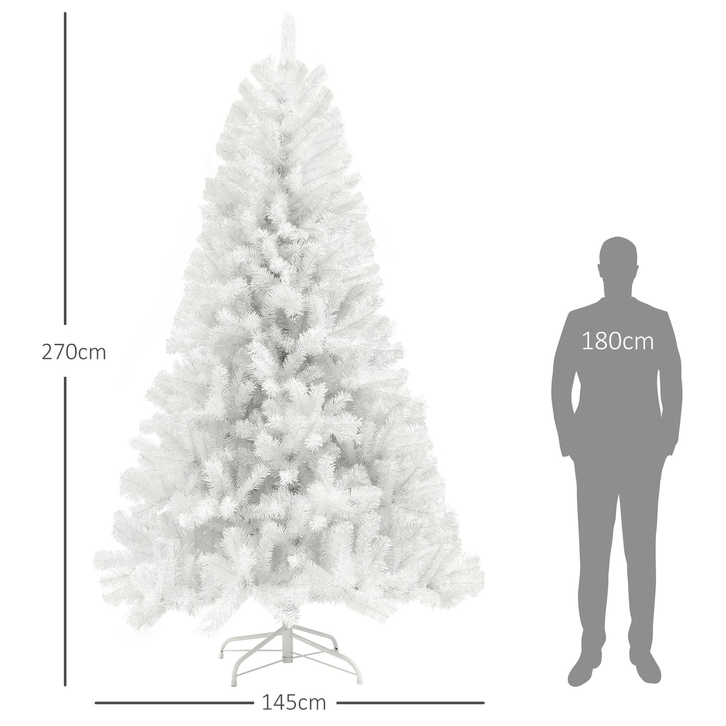9ft Tall Unlit Artificial Christmas Tree - White with 2132 Tips