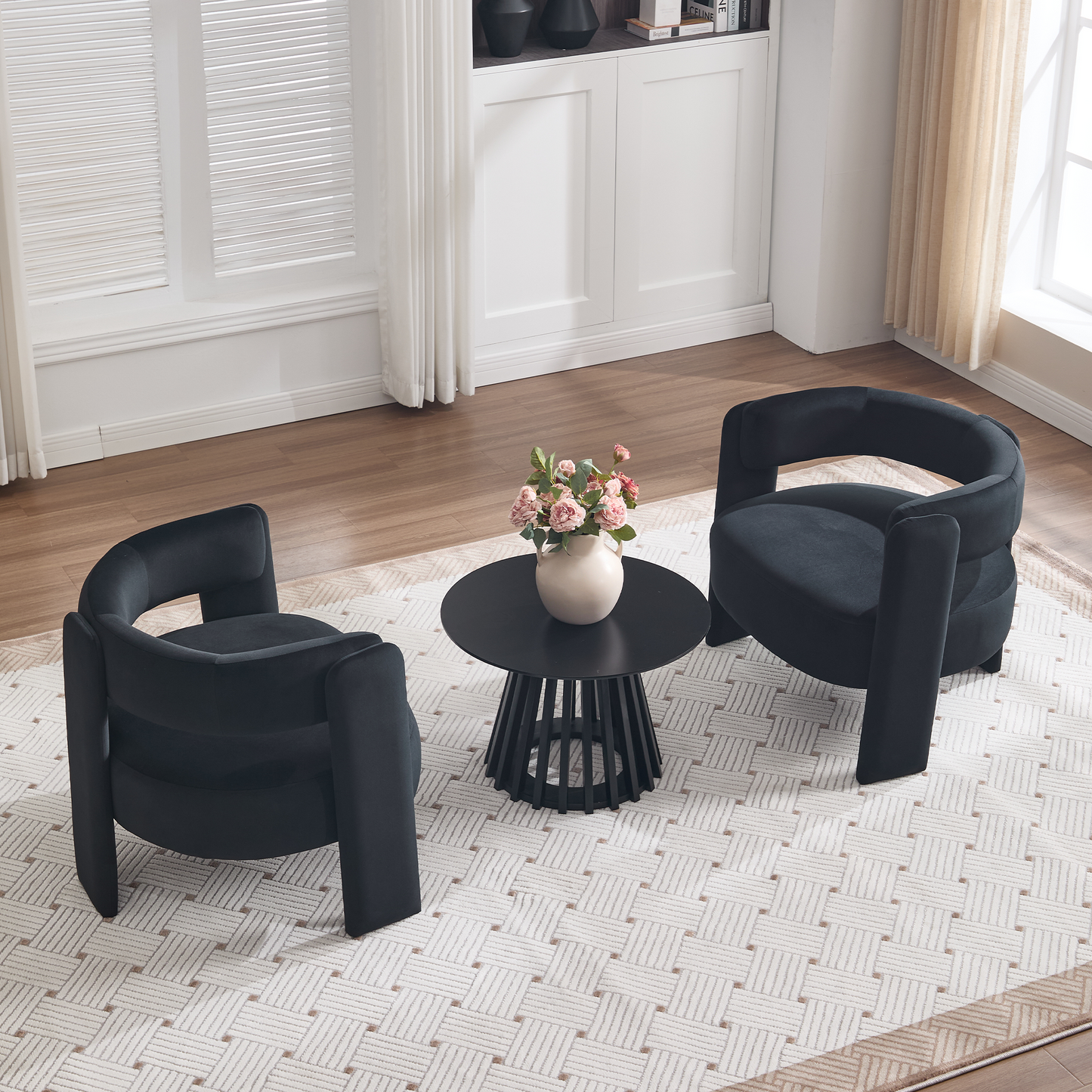 Modern Velvet Accent Chair - Comfy Single Sofa for Living Room