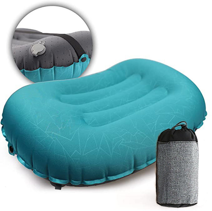 Inflatable Camping Pillow with Storage Bag - Outdoor Travel Pillow, Adjustable Size