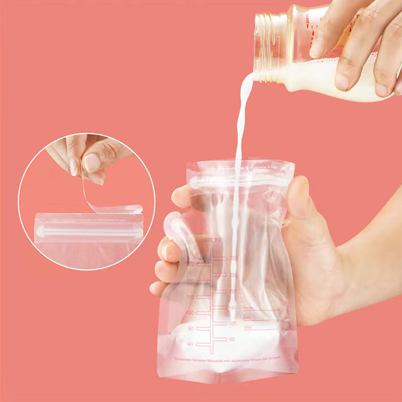 Breast Milk Storage Bags 30 Pieces Food-Grade PET/PE Reusable Safe & Certified
