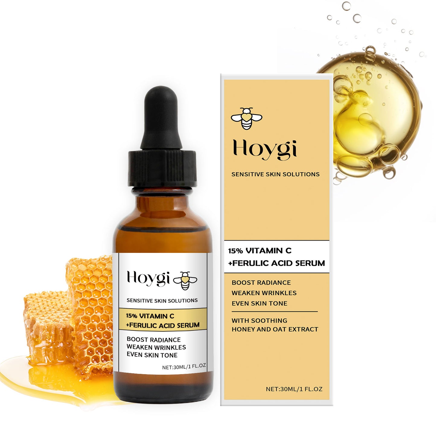 Vitamin C Honey Face Serum - Hydrating & Firming Facial Care 30ml
