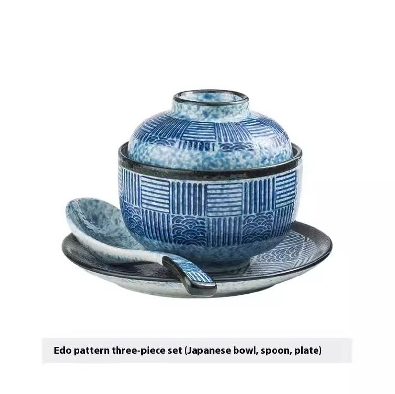 Porcelain Bowl with Lid Set - Round Kitchen Dinnerware, Multiple Colors