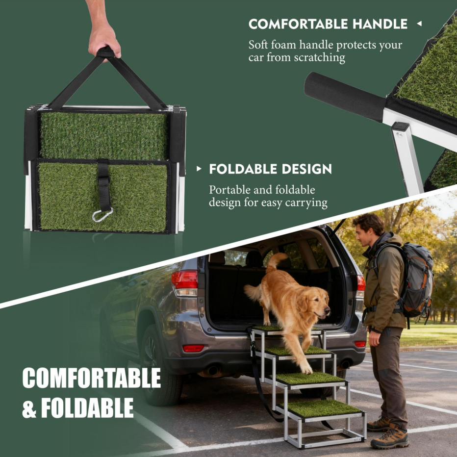 Foldable Dog Ramp for Large Pets - Portable Non-Slip Car, SUV, Truck Support
