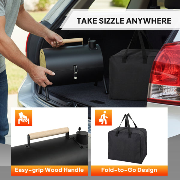 Portable Charcoal Grill for Camping & Outdoor BBQ - Double-Sided Tabletop Stove
