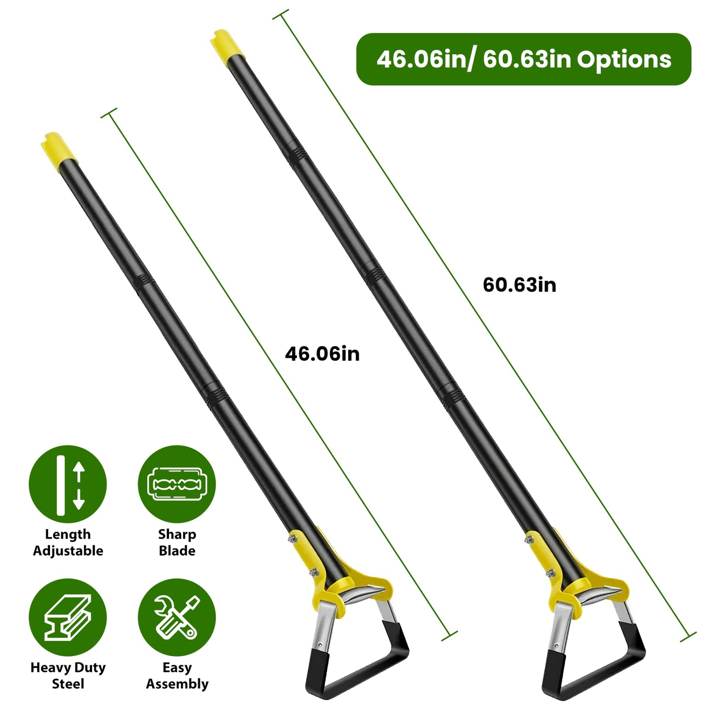Adjustable Garden Hoe Handheld Stirrup Weeding Cultivator with Extendable Length