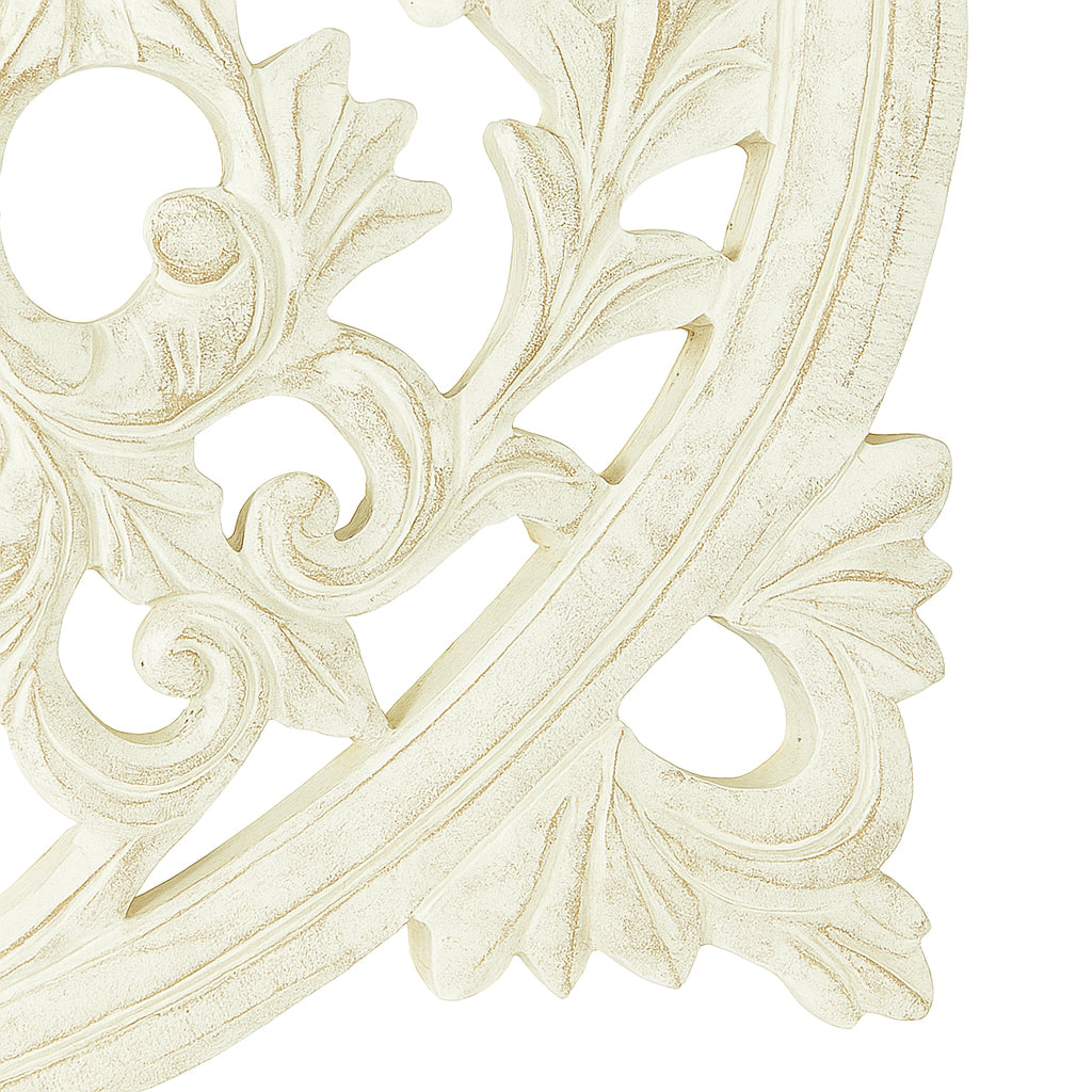 White Square Shape Handcrafted Wooden Wall Decor -36 X36 Elegant Home