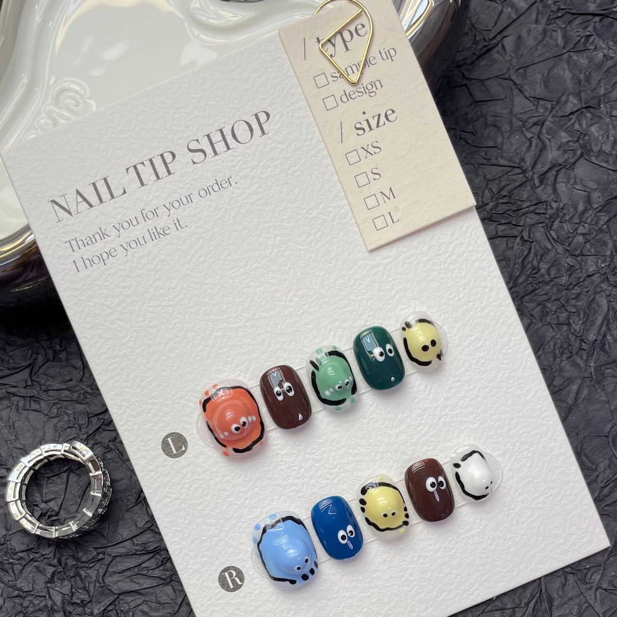 Funny Egg Puff Press-On Nails - Hand-Made 3D Nail Art