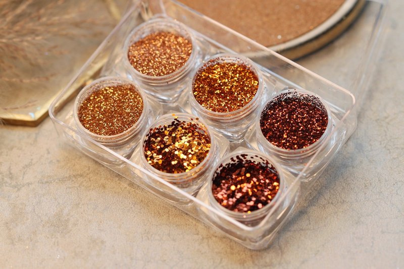 Glitter Sequin Nail Powder Set - 6 Boxes