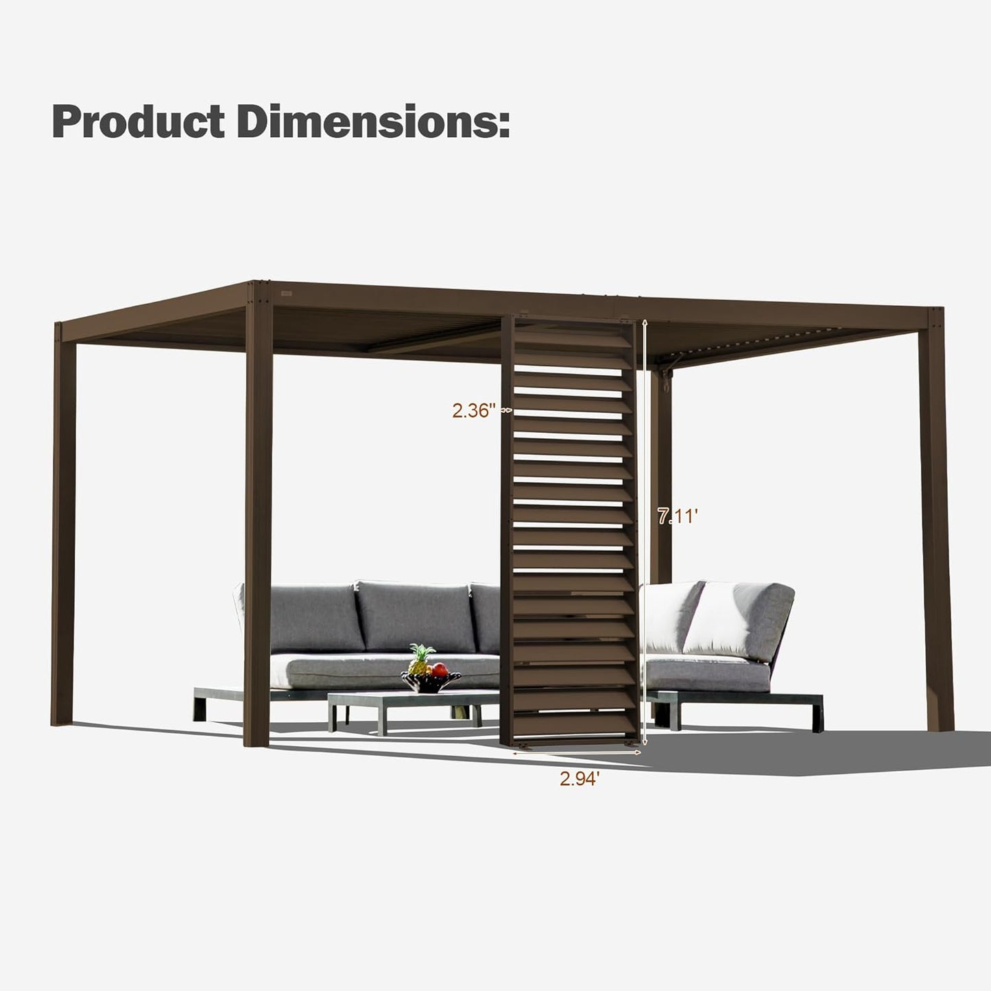 Outdoor Louvered Pergola Accessories Screens
