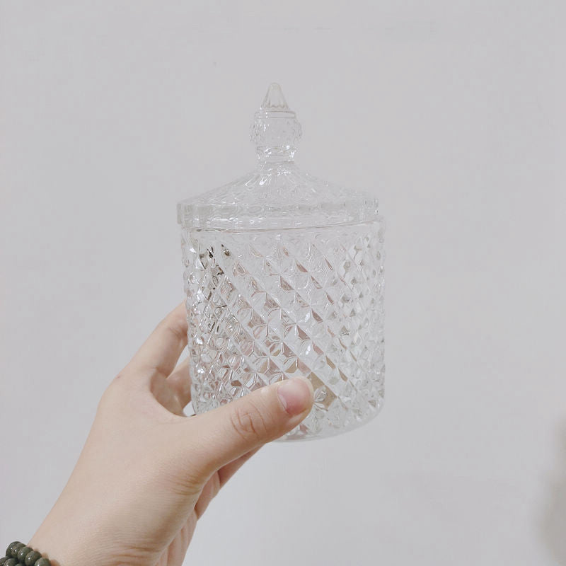 Retro Glass Storage Jar for Sugar, Cotton Swabs & Kitchen Organization