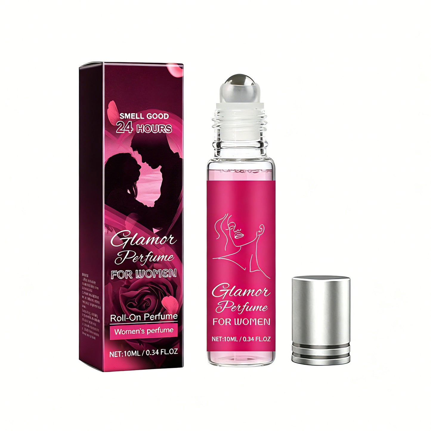Women's Pheromone Roll-On Perfume - Long Lasting Rose Scent 10ml