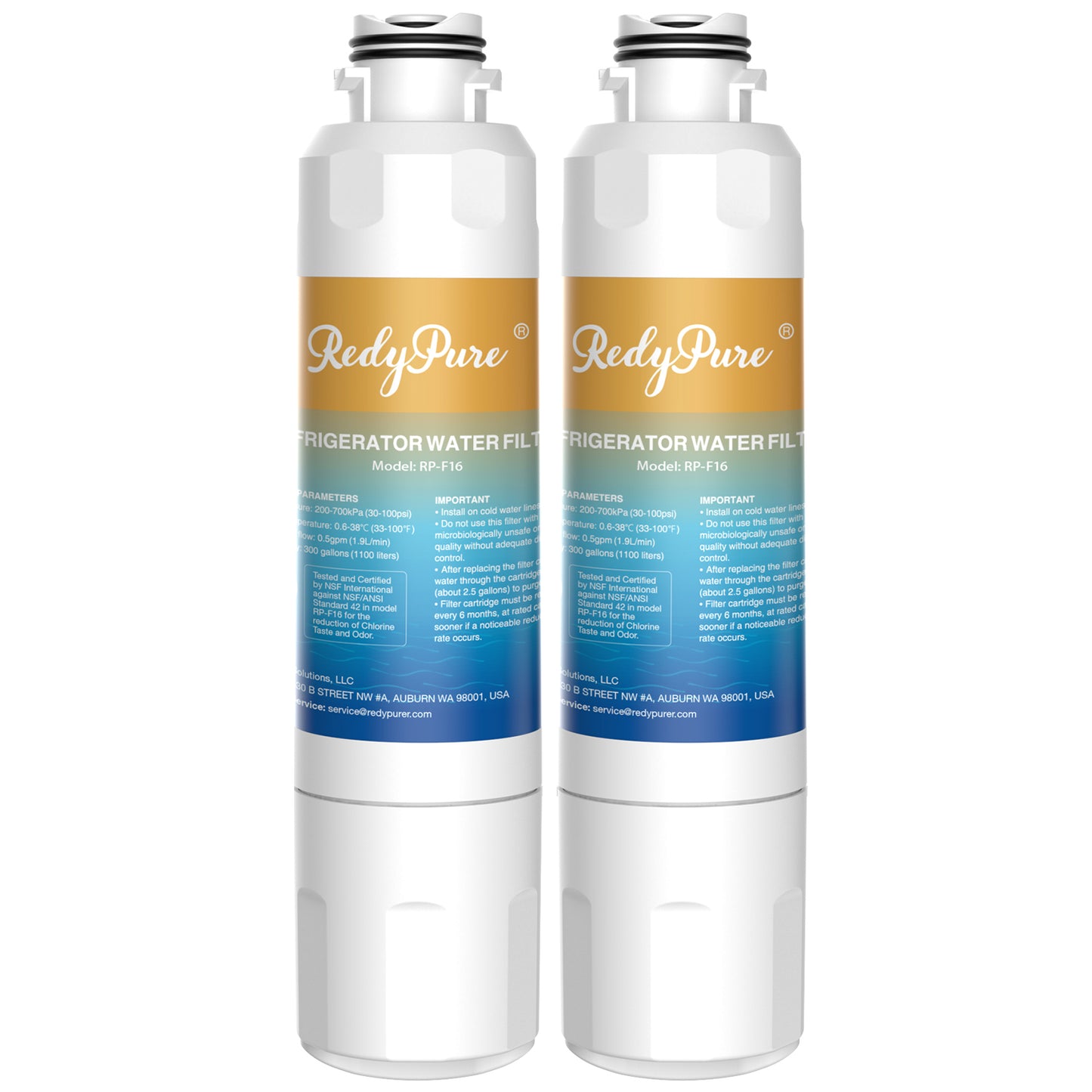 Refrigerator Water Filter Replacement - 2 Pack, NSF Certified