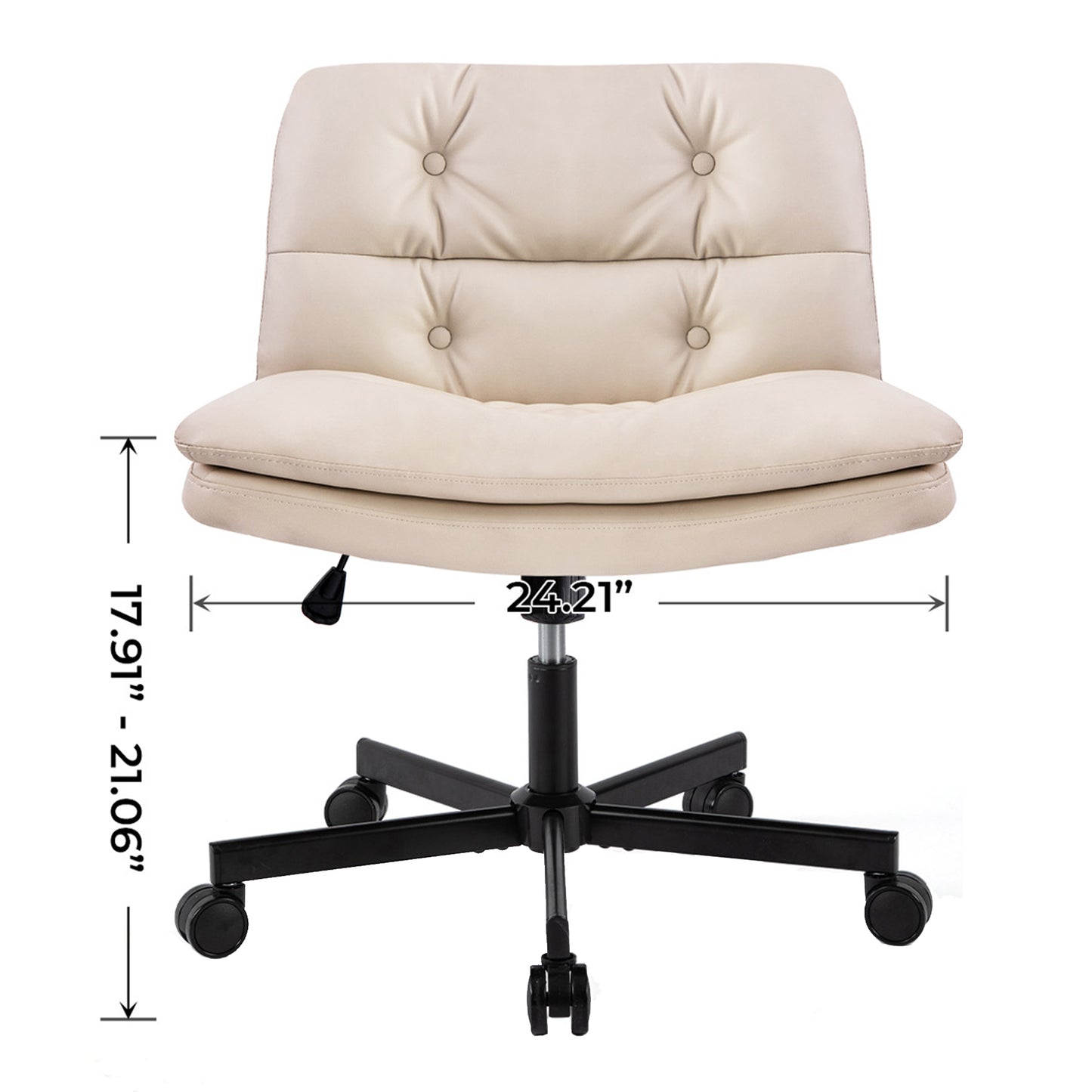 360° Swivel Home Office Desk Chair - Adjustable Height, Beige