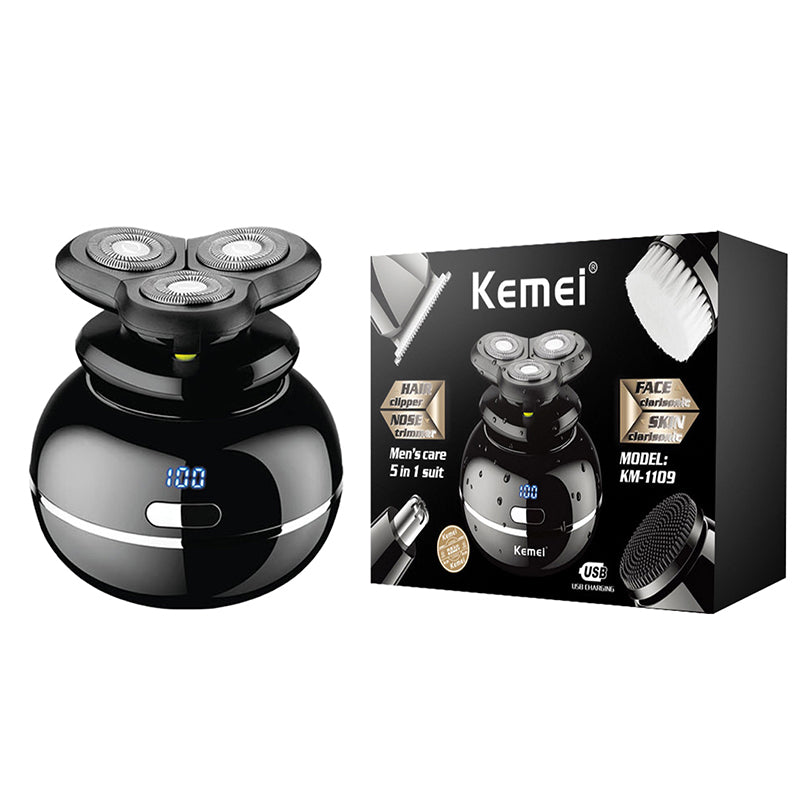 5-in-1 Men's Electric Shaver Grooming Kit - Black