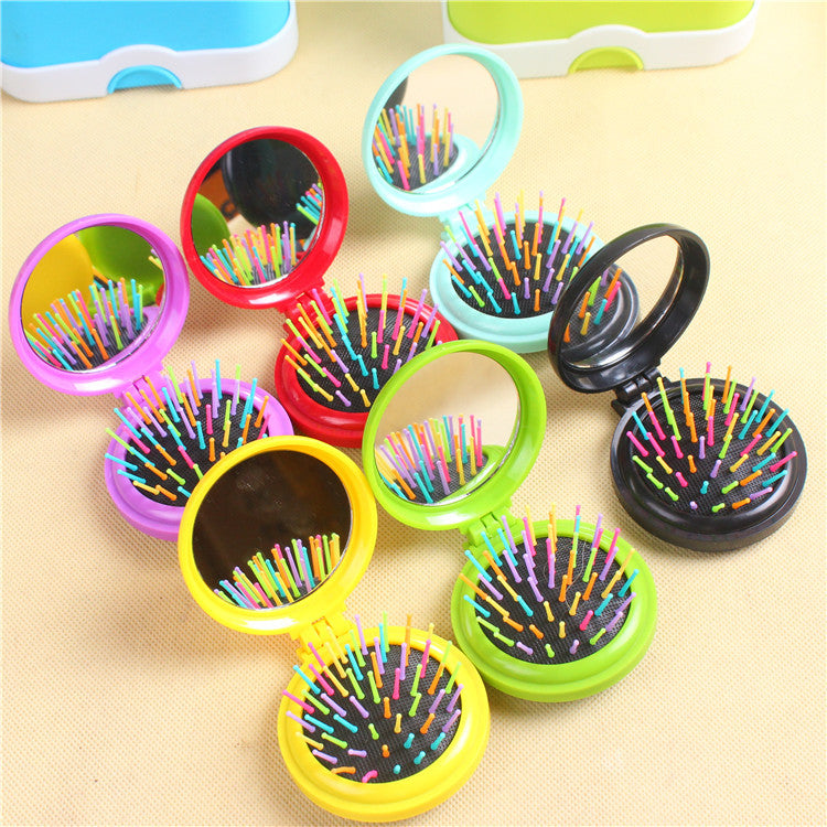 Folding Airbag Massage Comb for Hairdressing and Hair Weaving - Plastic, Multi-Color