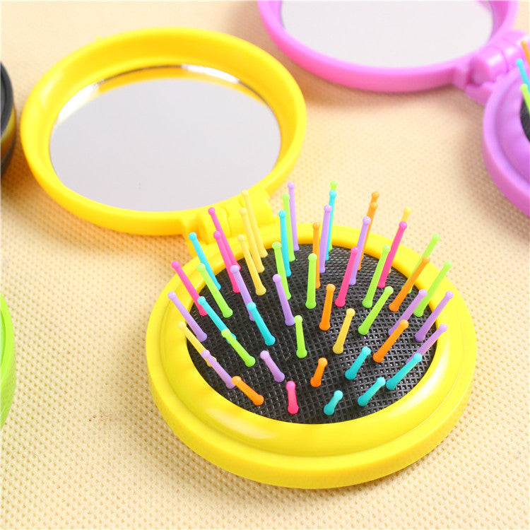 Folding Airbag Massage Comb for Hairdressing and Hair Weaving - Plastic, Multi-Color