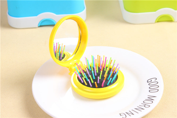 Folding Airbag Massage Comb for Hairdressing and Hair Weaving - Plastic, Multi-Color