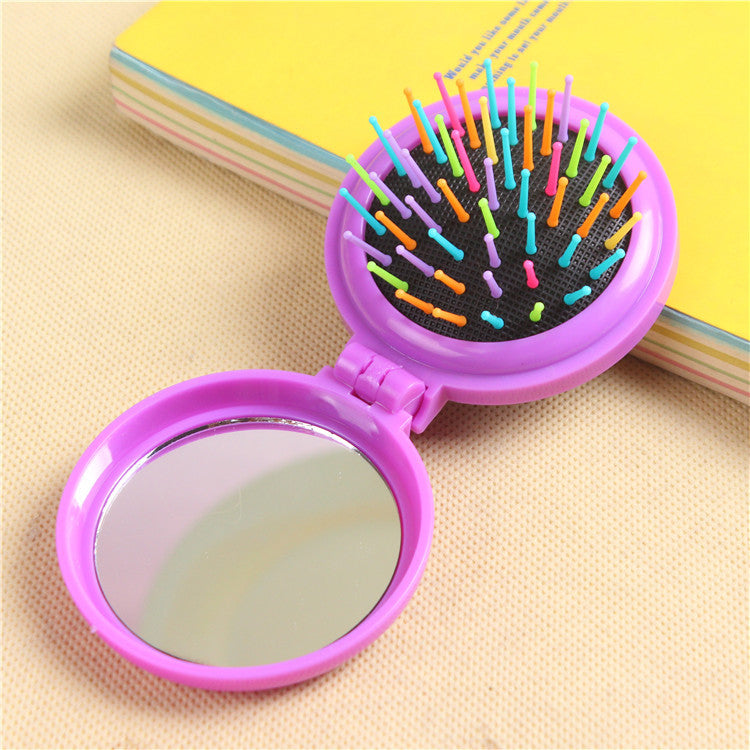 Folding Airbag Massage Comb for Hairdressing and Hair Weaving - Plastic, Multi-Color