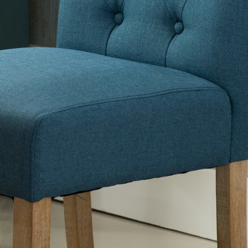 Tufted Solid Wood Dining Chair Set of 2 - Blue