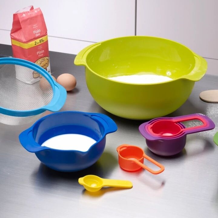 Rainbow Salad Bowl Set 9 Pieces Food-Grade Kitchen & Dining Utensils
