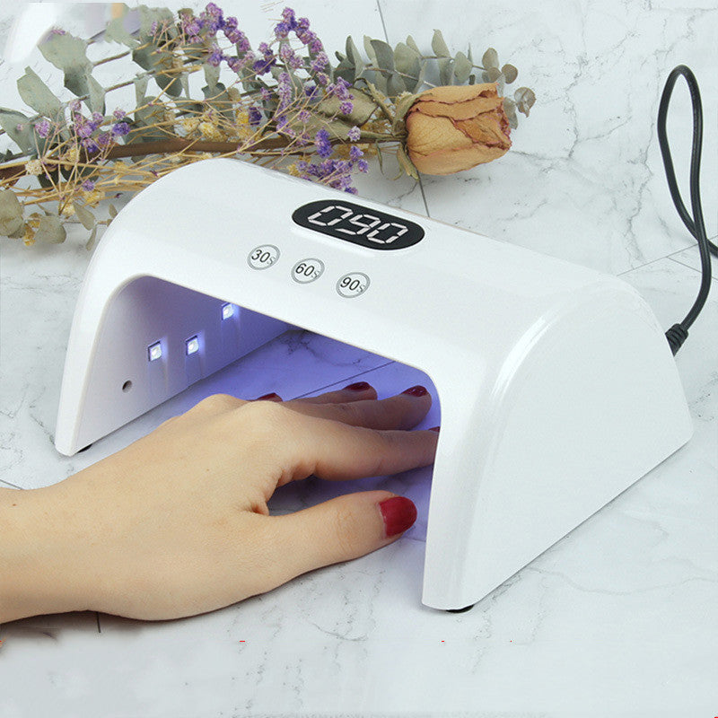 30W Smart UV Nail Lamp - Quick Drying Gel Polish Curing Machine, White
