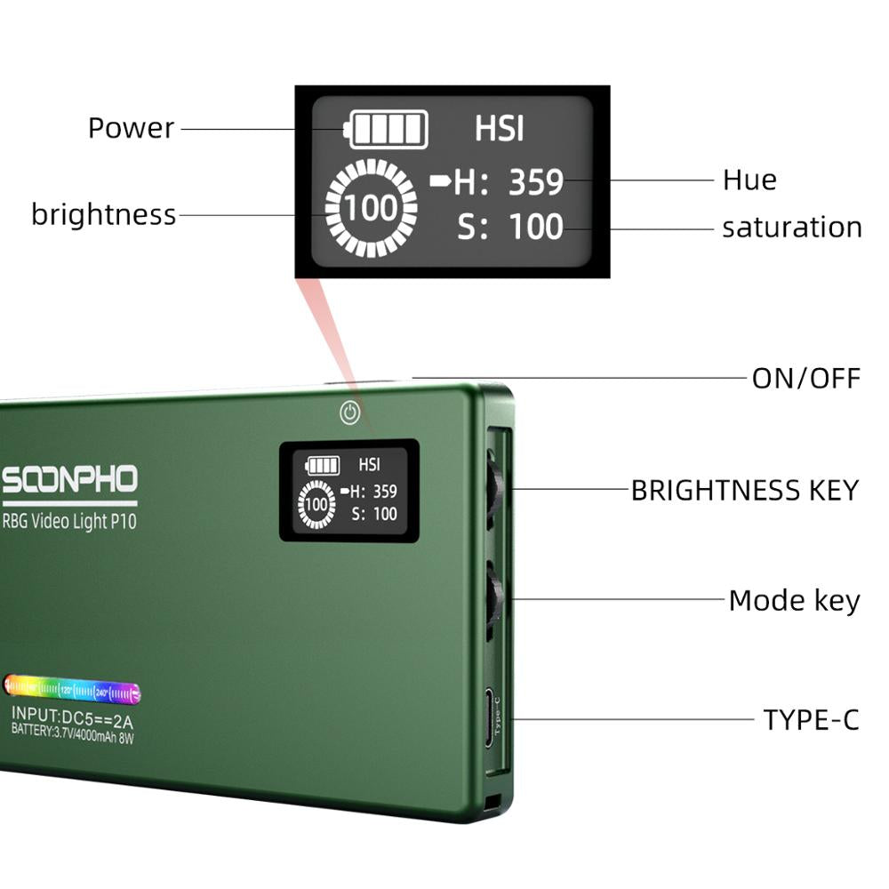 Full Color Pocket Photography Fill Light with Battery for Camera & Studio Use