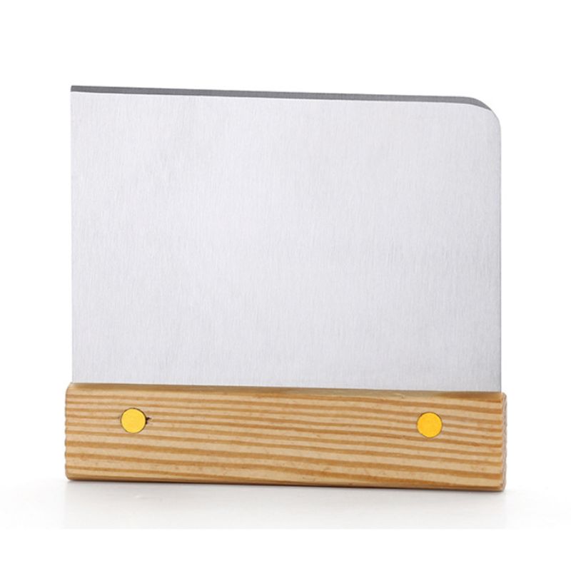 Stainless Steel Baking Scraper with Wooden Handle - Kitchen Tool