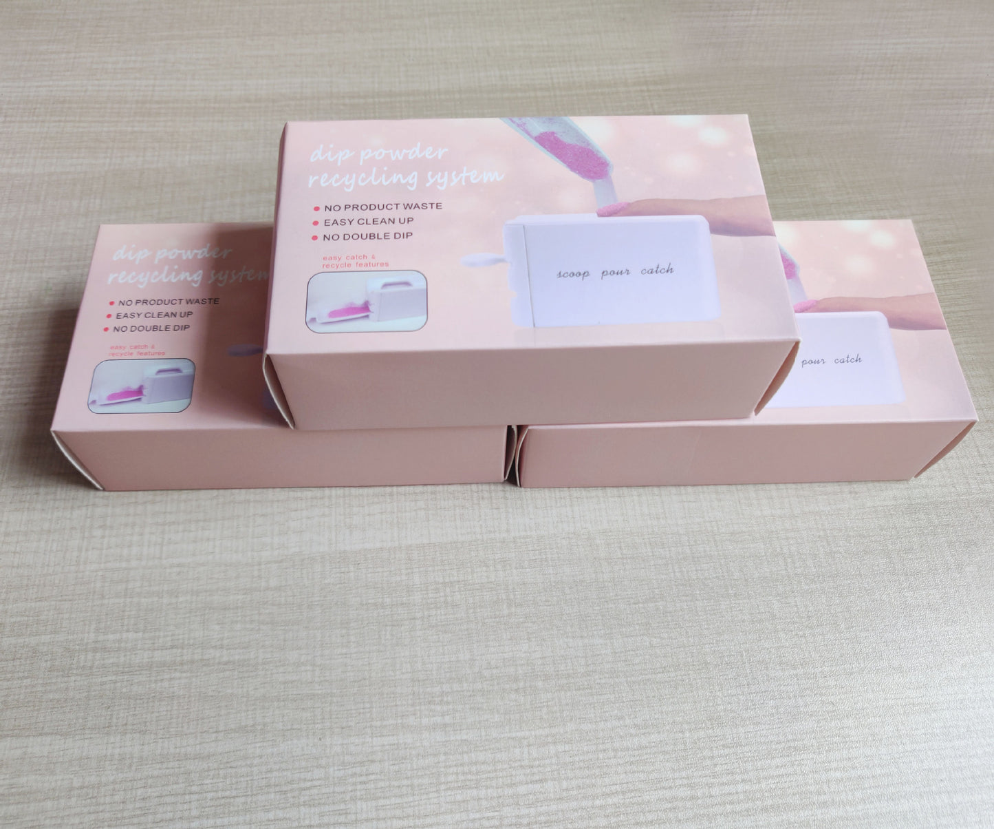 Manicure Powder Recycling Box with Dual Trays - Nail Art & Dipping Powder Tool