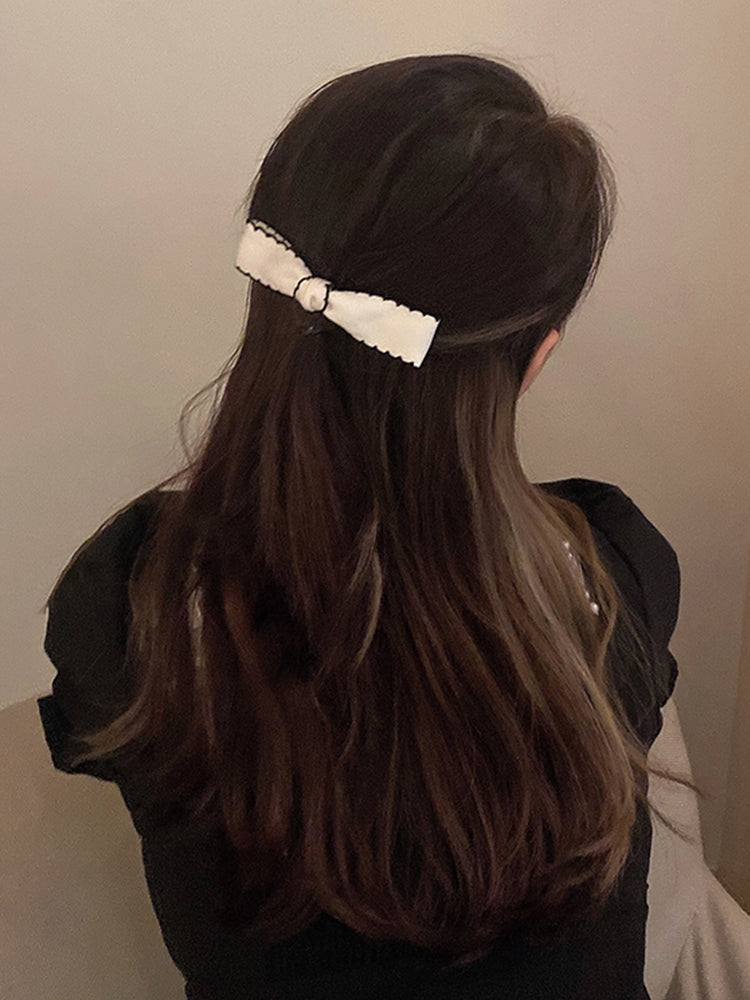 Simple Bow Hairpin Hair Accessory - Handmade Cloth Style for Women