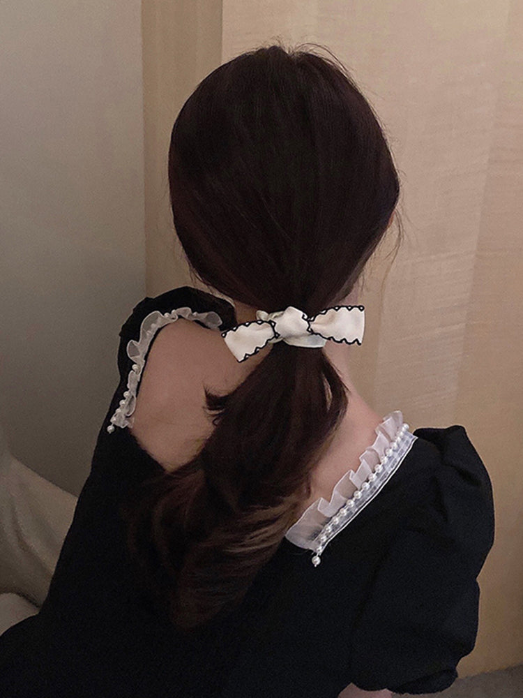 Simple Bow Hairpin Hair Accessory - Handmade Cloth Style for Women
