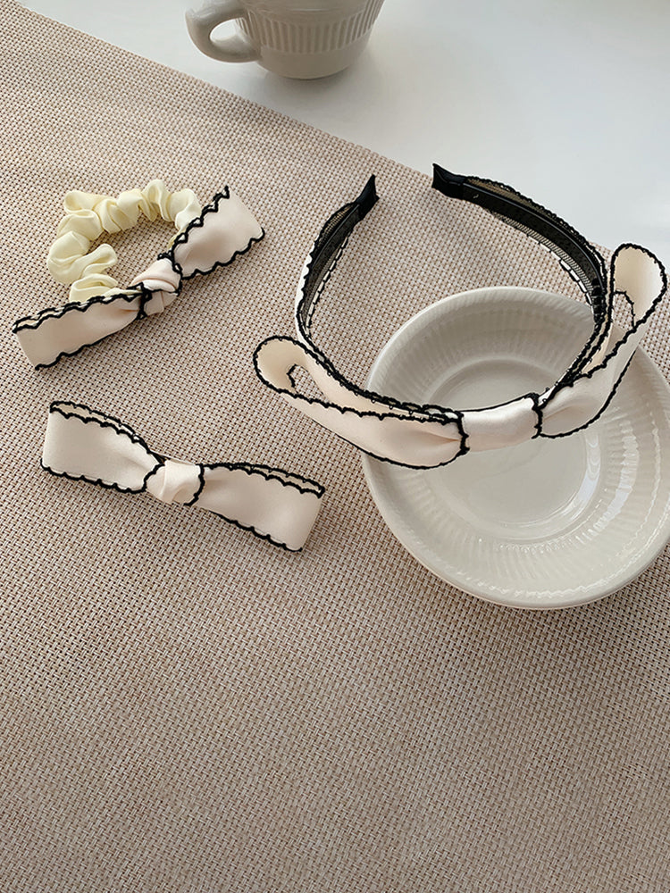 Simple Bow Hairpin Hair Accessory - Handmade Cloth Style for Women