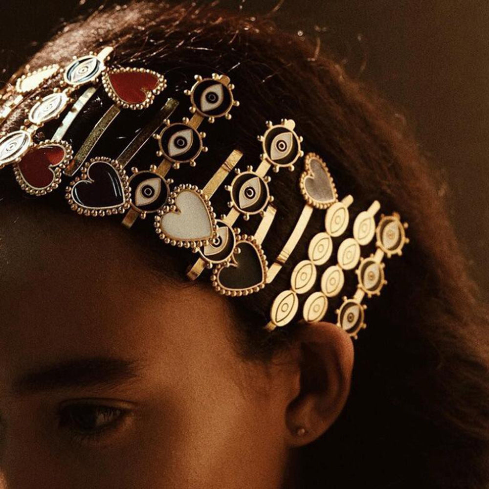 Fashion Hairpin Hair Accessory with Alloy Drop Oil Design for Women