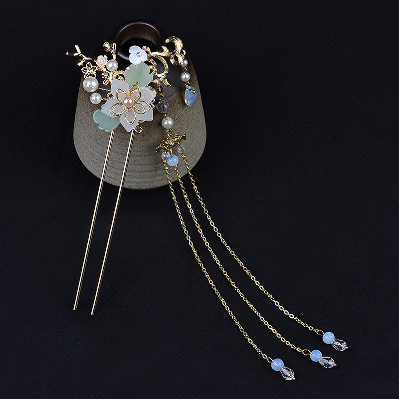 Hanfu Hairpin Tassel Set - Ancient Style Hair Crown