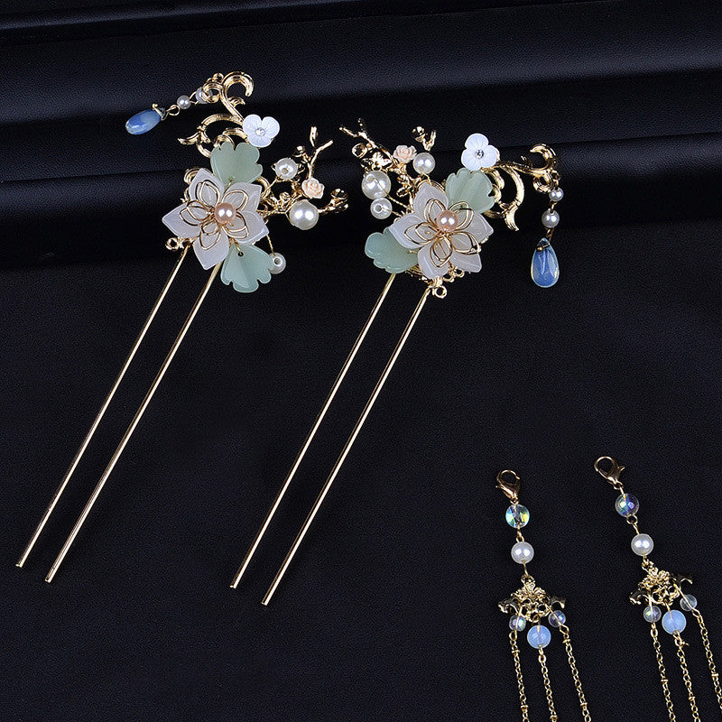 Hanfu Hairpin Tassel Set - Ancient Style Hair Crown
