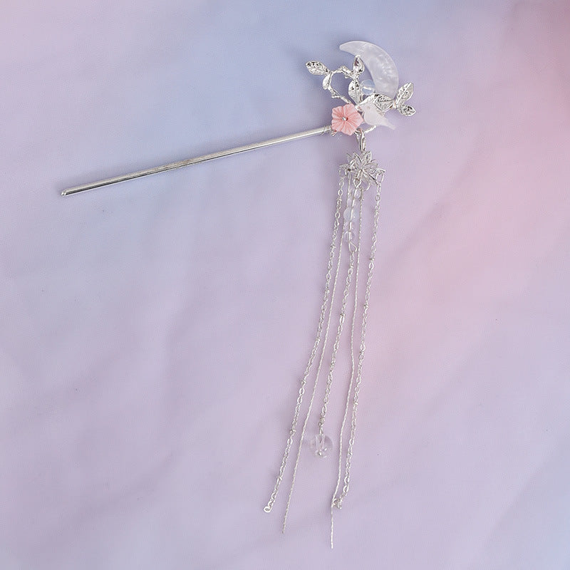 Silver Retro Hairpin - Plaid Design