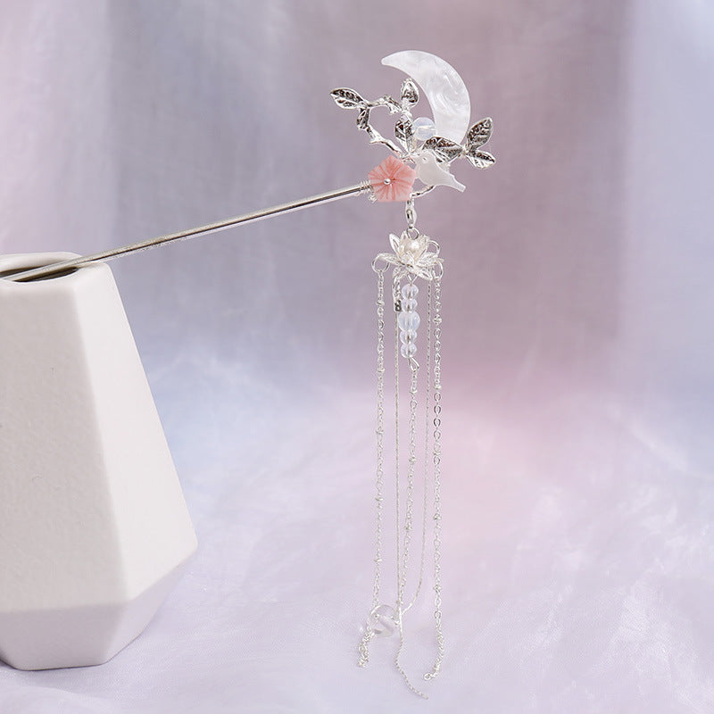 Silver Retro Hairpin - Plaid Design