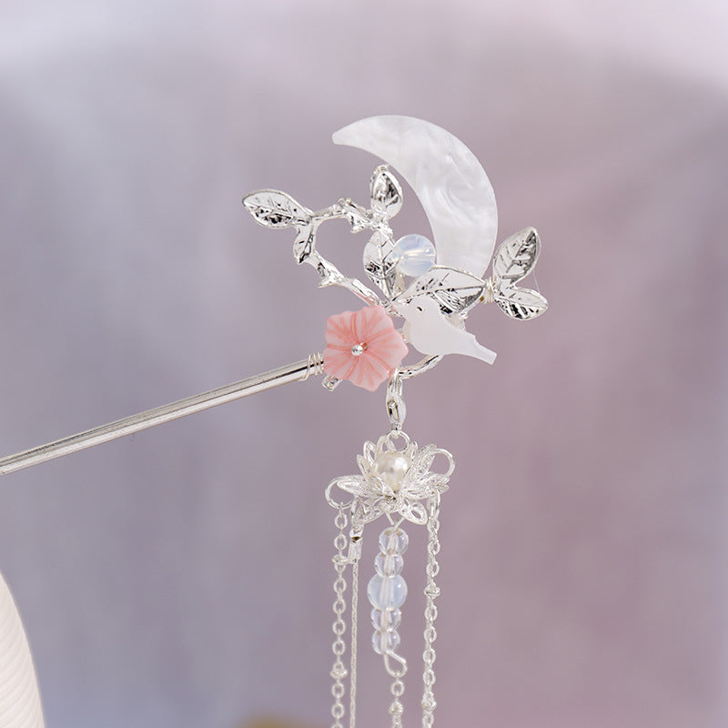 Silver Retro Hairpin - Plaid Design