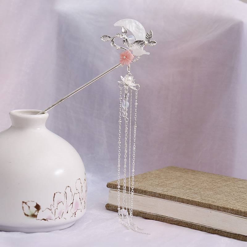 Silver Retro Hairpin - Plaid Design