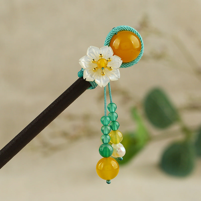Wooden Plum Hairpin Hanfu Hair Accessory